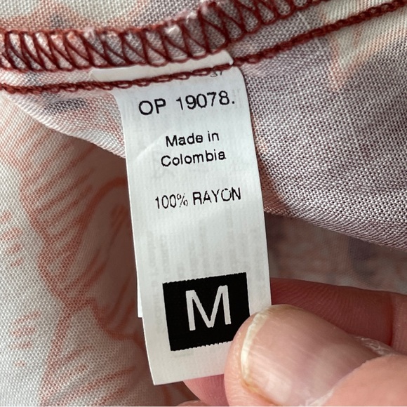 Maaji Maroon WONDERLAND DREAMS Long Sleeve Asian Motif Floral Tunic Dress Size M - Picture 11 of 12